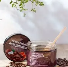 Peach peeling coffee scrub